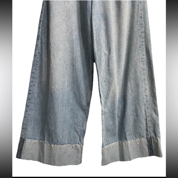 RAG & BONE Sophie Jean Mari High Rise Ultra Wide Leg Crop Ankle Cuff Sz 30 $268 - Picture 7 of 14